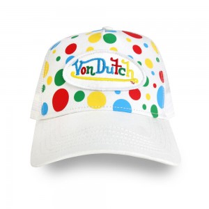 Von Dutch Trucker Polka Dot Cap White / Multicolor | US-TKJUMW846