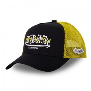 Von Dutch Trucker Snapback Closure Cap Black / Yellow / White | US-WHBMEF821