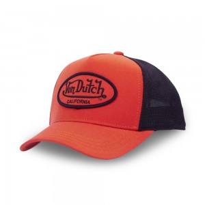 Von Dutch Trucker Snapback Closure Cap Orange / Black | US-IZJCSK138