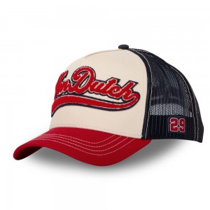 Von Dutch Trucker Snapback Closure Cap Red / Blue / Beige | US-CLESFI726