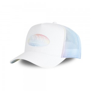 Von Dutch Trucker Snapback Closure Pastel Cap White | US-HYOFEX695