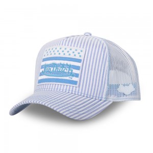 Von Dutch Trucker Snapback Flag Closure Cap Blue / White / Purple | US-DHVTQR374