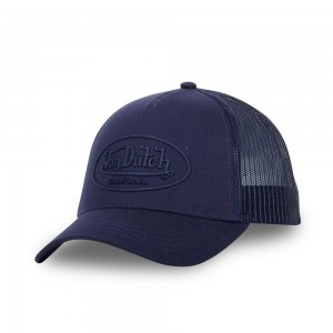 Von Dutch Trucker Snapback Log Cotton Cap Navy | US-MXGBAT642