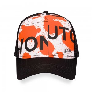 Von Dutch Trucker Splatter Cap Orange / Black / White | US-QOUERX360