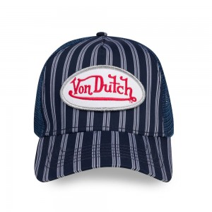 Von Dutch Trucker Stripe Cap Navy / White / Red | US-YDTGHX712