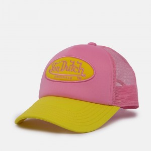 Von Dutch Trucker Tampa Cap Yellow / Pink | US-NRIHDJ584