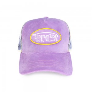 Von Dutch Trucker Velvet Cap Purple | US-ENIHKJ018