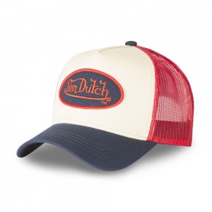 Von Dutch Trucker With Net Cap Beige / Blue / Red | US-LQNKRY645