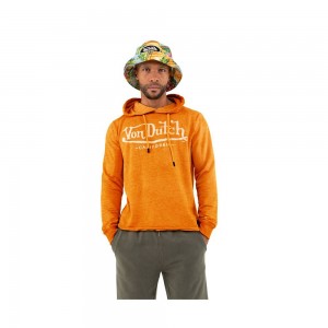 Von Dutch Use Ryan Cotton Men Hoodie Orange / White | US-SCUMJP430