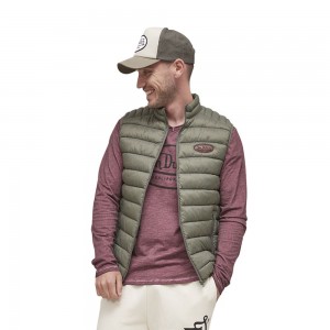 Von Dutch Win Sleeveless Men Puffer Jacket Khaki | US-LYEHIU358