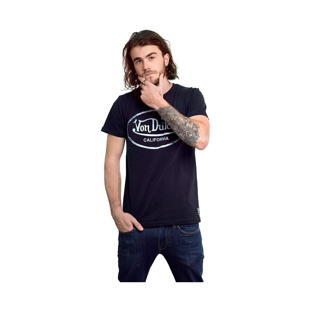 Von Dutch A Aaron Men T-Shirt Black | US-KFUPJB510