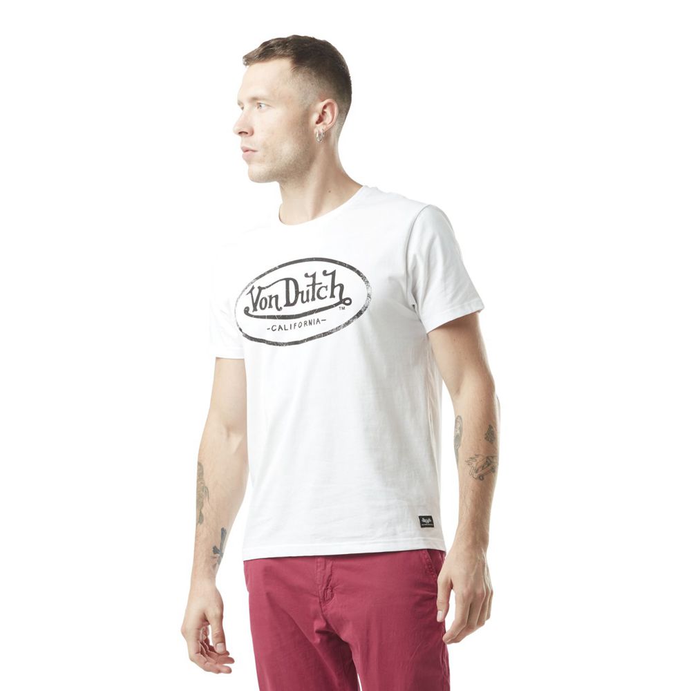 Von Dutch Aaron Men T-Shirt White | US-SNJDHZ016