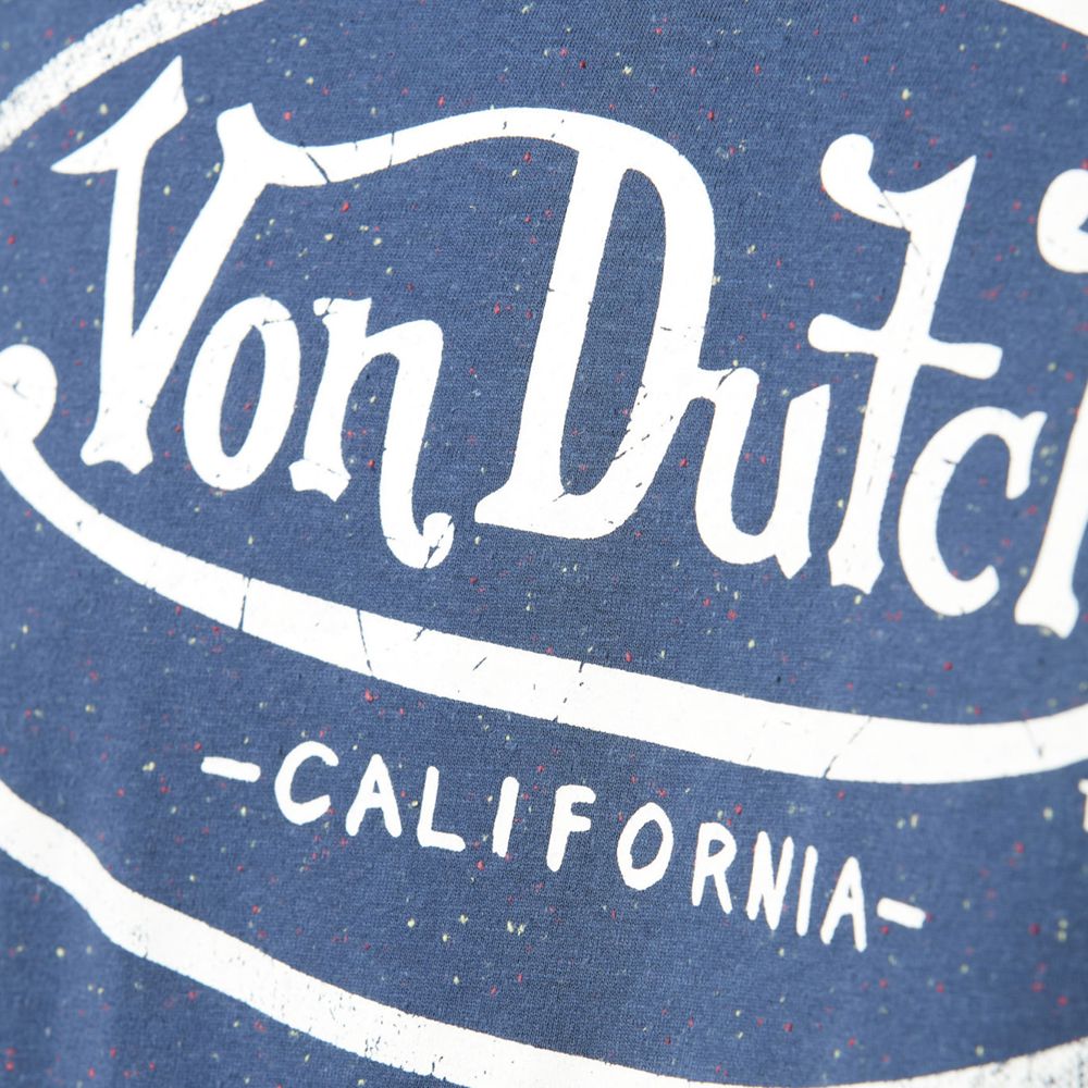 Von Dutch Aaron Neppy Round Neck Cotton Men T-Shirt Dark Blue / White | US-IVOQGP073