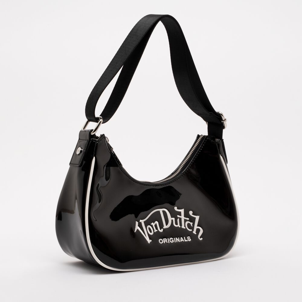 Von Dutch Amy Baguette Women Handbag Black | US-WRFDXE175