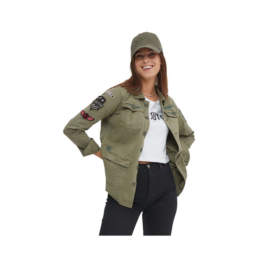 Von Dutch Angel Cotton Women Jacket Green | US-KWPXSM534