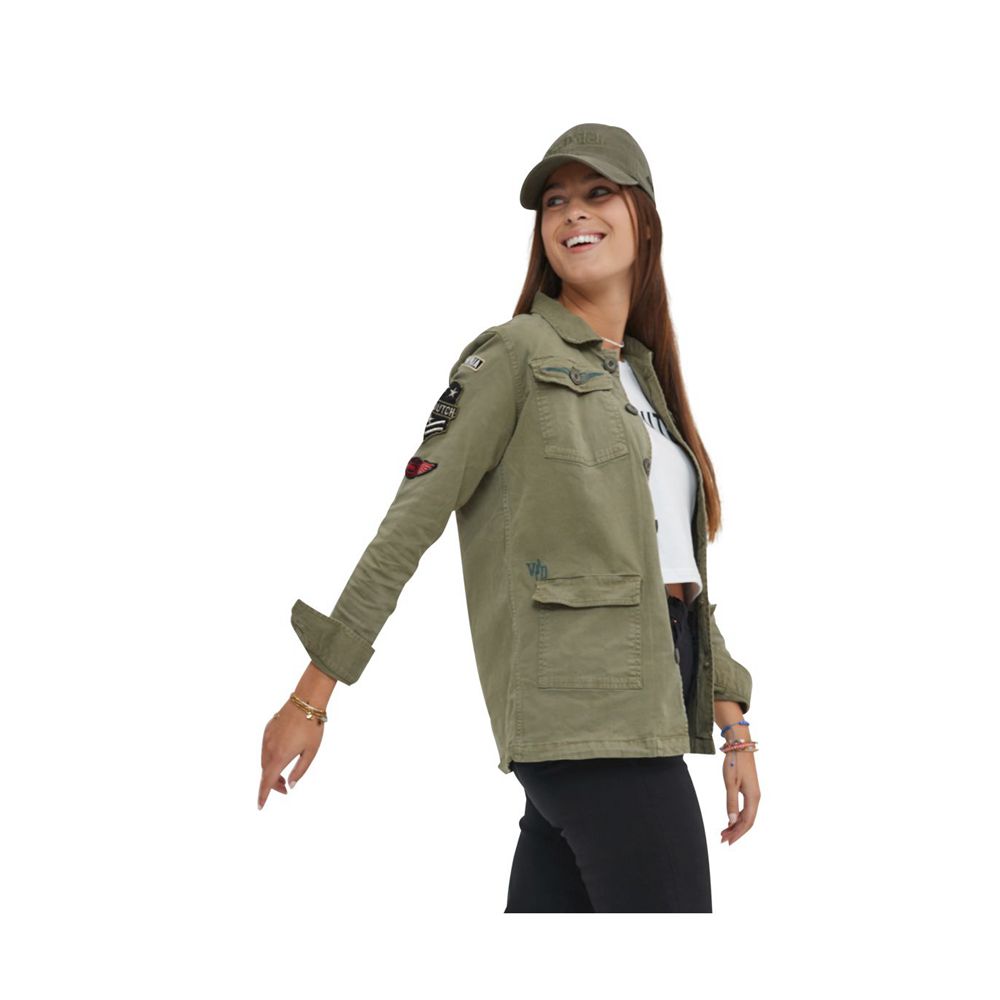 Von Dutch Angel Cotton Women Jacket Green | US-KWPXSM534