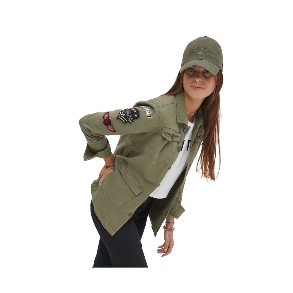 Von Dutch Angel Cotton Women Jacket Green | US-KWPXSM534