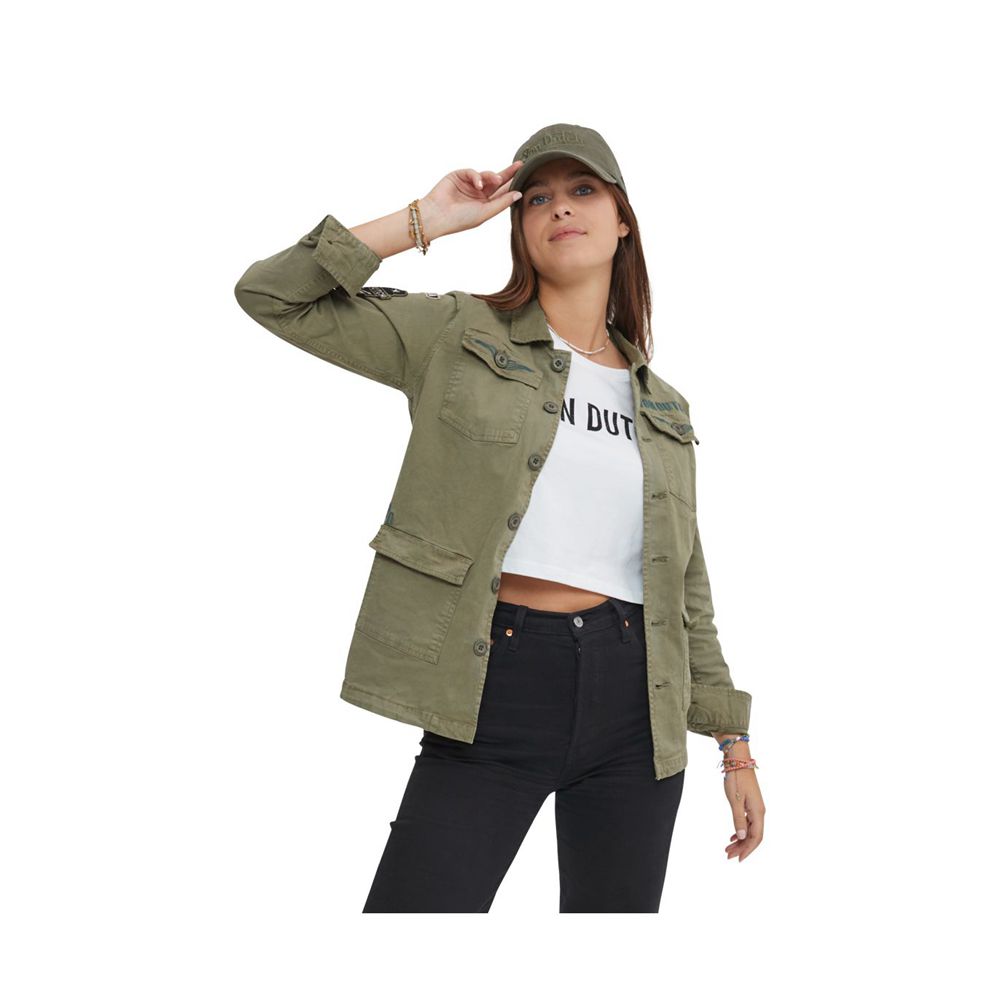 Von Dutch Angel Cotton Women Jacket Green | US-KWPXSM534