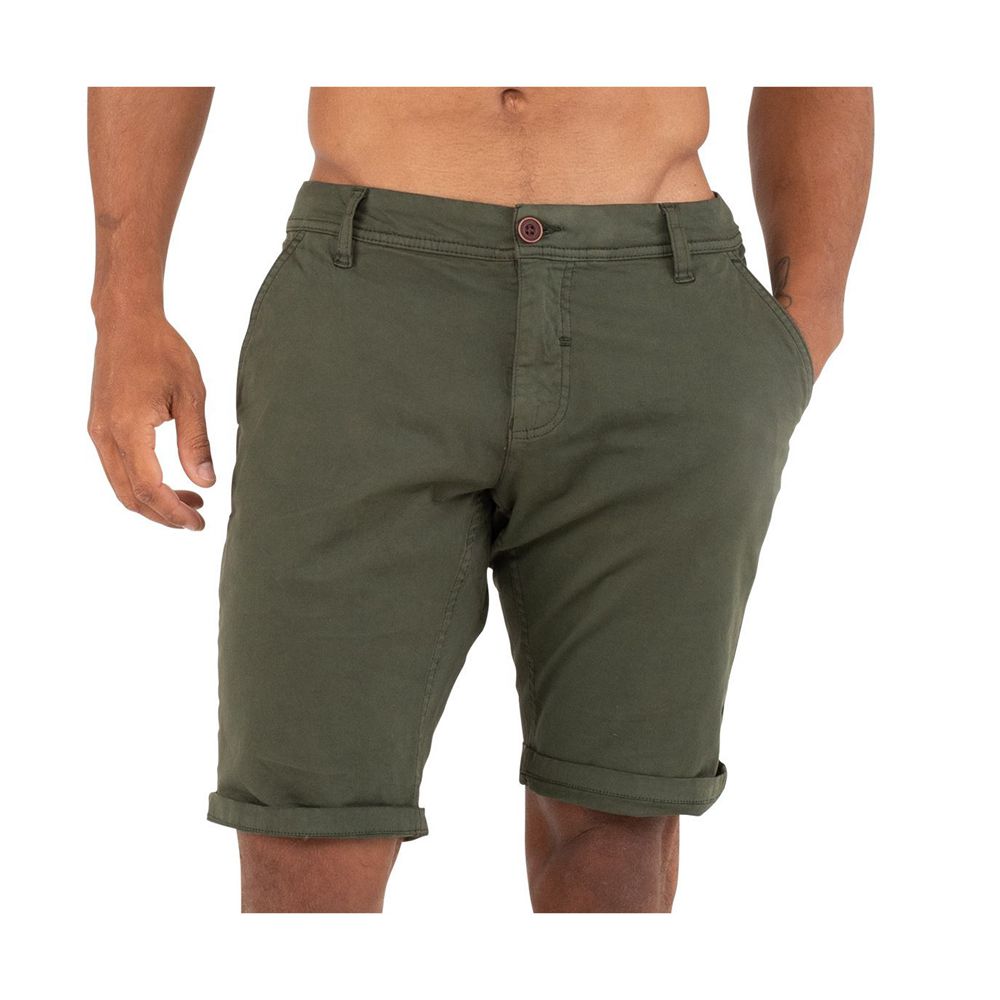 Von Dutch Barry Cotton Chino Twill Bermuda Men Shorts Khaki | US-MOZQEV730