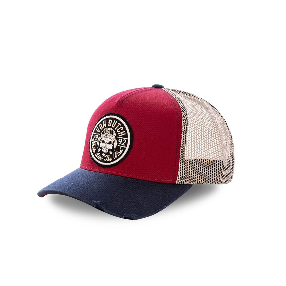 Von Dutch Baseball Biker Mesh Cap Red | US-UTQIER108