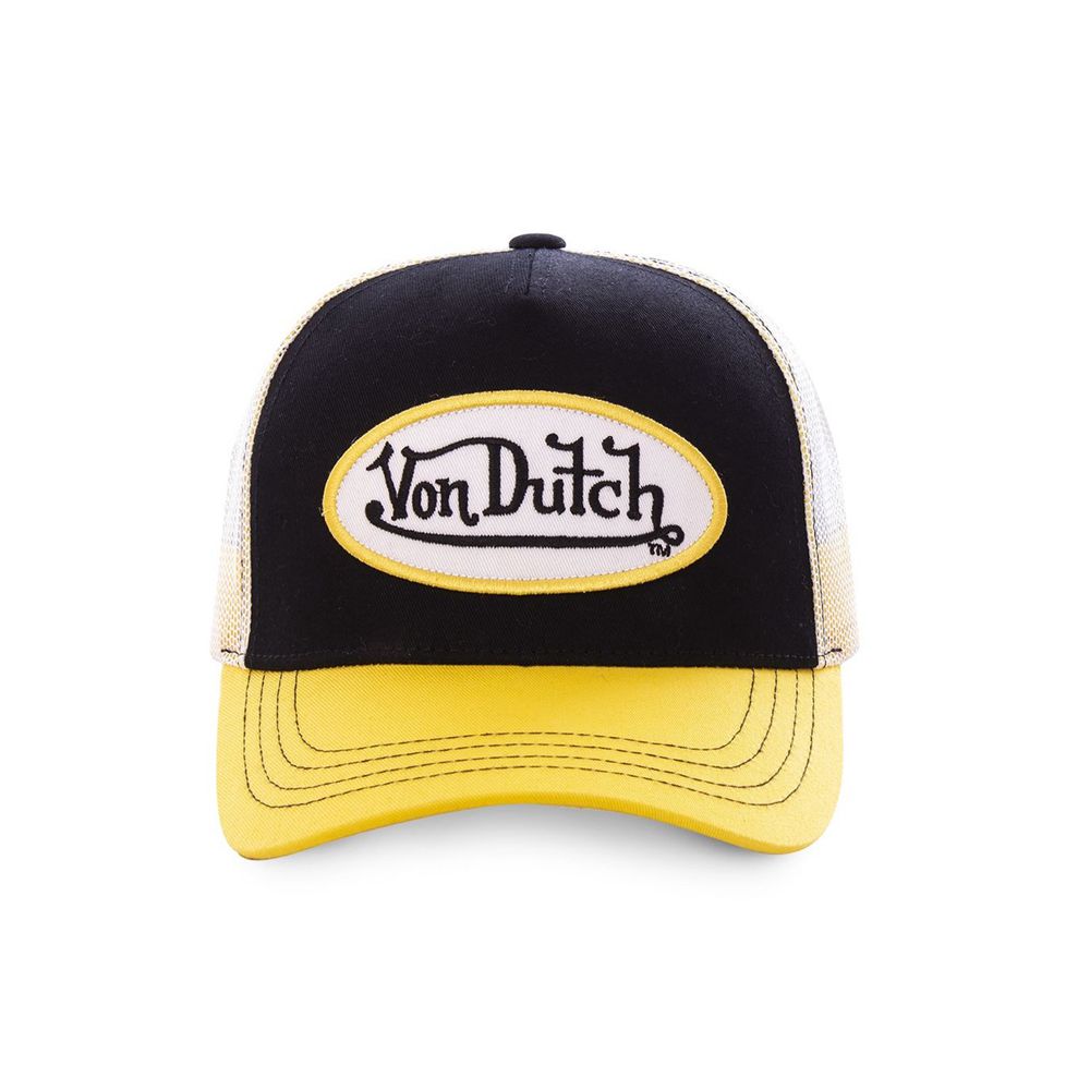 Von Dutch Baseball Cap Black / Yellow | US-UYQEJF276