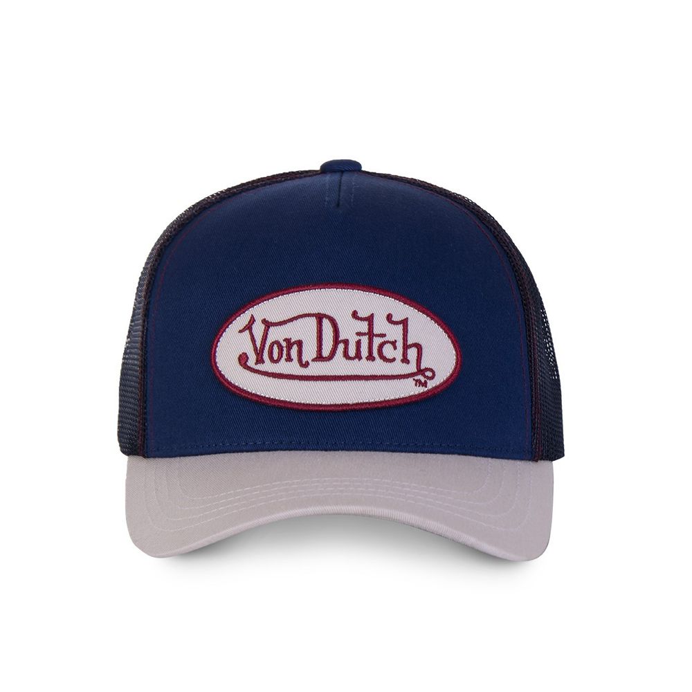 Von Dutch Baseball Collar Cap Blue / Beige / Black | US-HYFRXI192