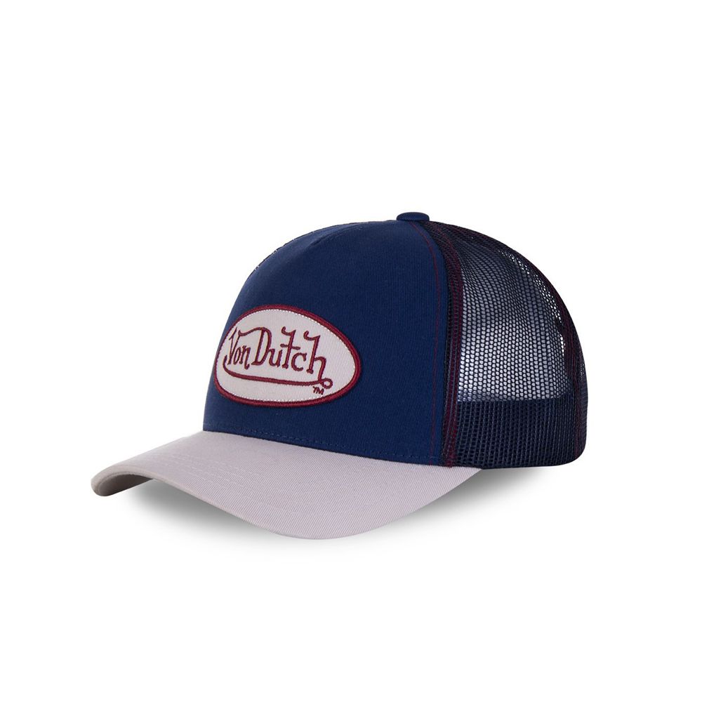 Von Dutch Baseball Collar Cap Blue / Beige / Black | US-HYFRXI192