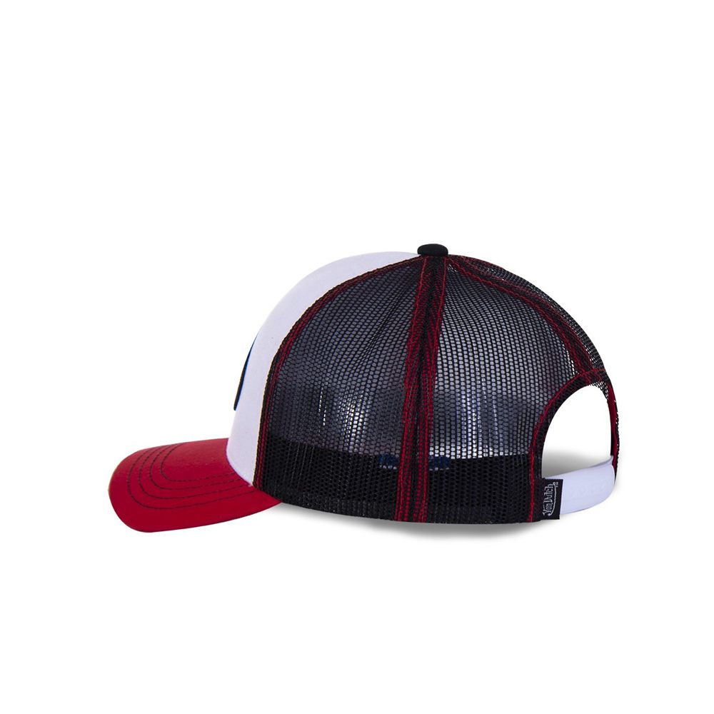 Von Dutch Baseball Collar Cap White / Red | US-BGQFSO095