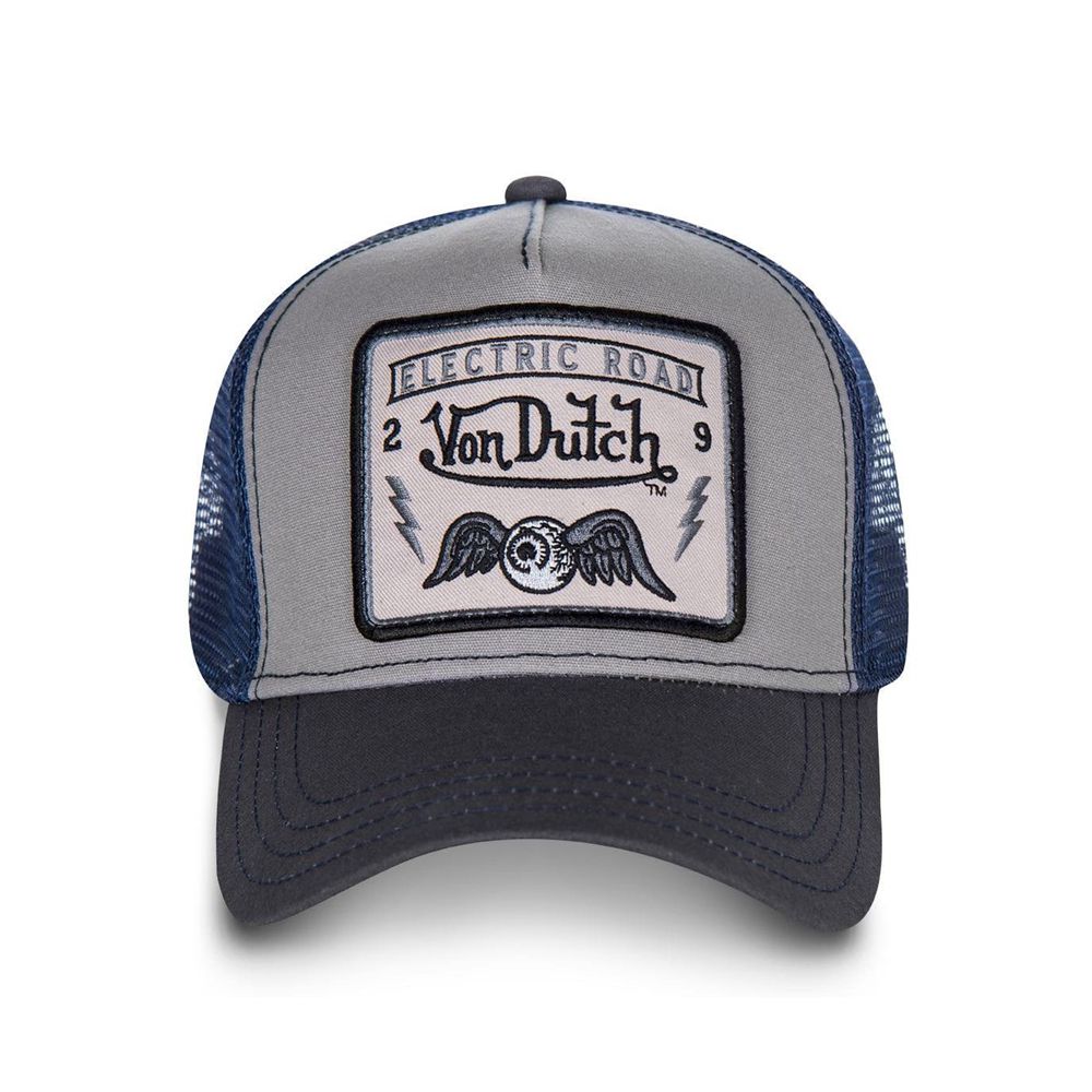 Von Dutch Baseball Flying Eye Square Cap Blue | US-IVBYSZ645