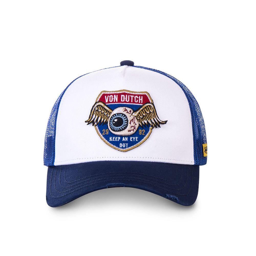 Von Dutch Baseball High Mesh Cap White / Blue | US-WLYZMI421