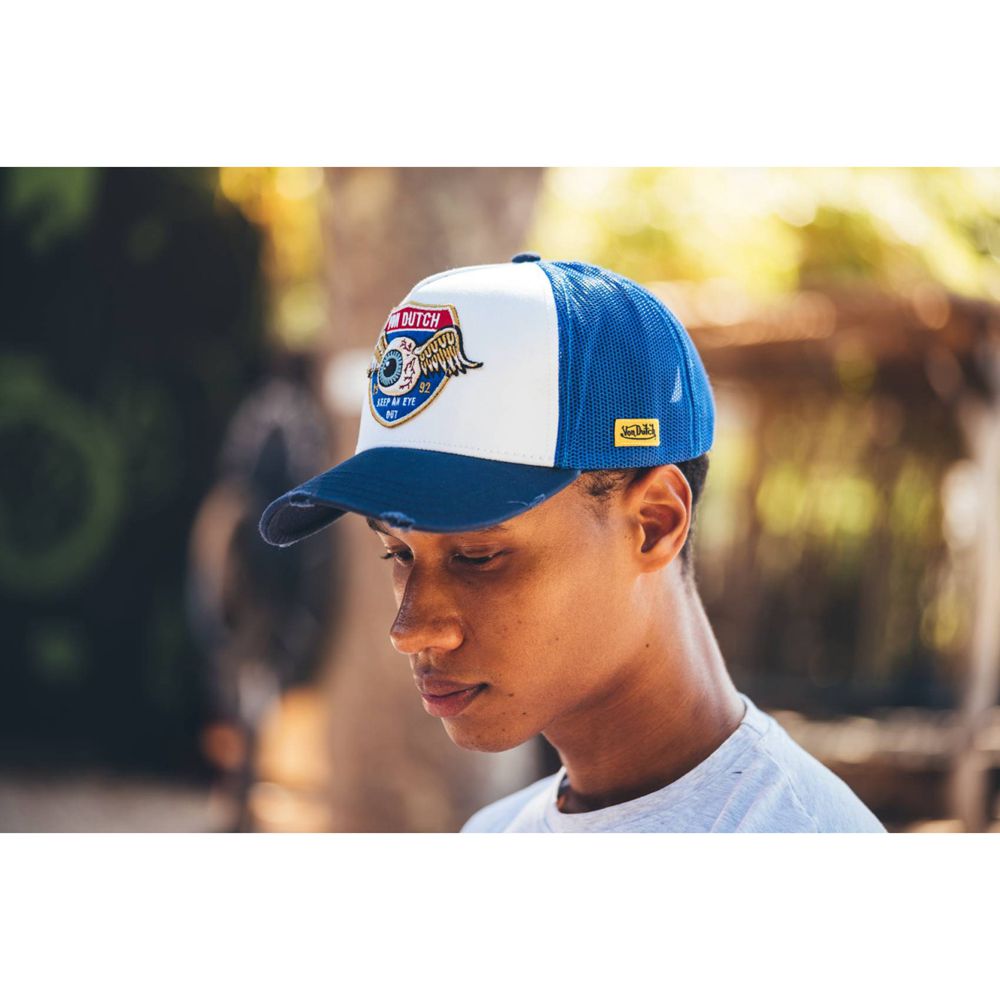 Von Dutch Baseball High Mesh Cap White / Blue | US-WLYZMI421