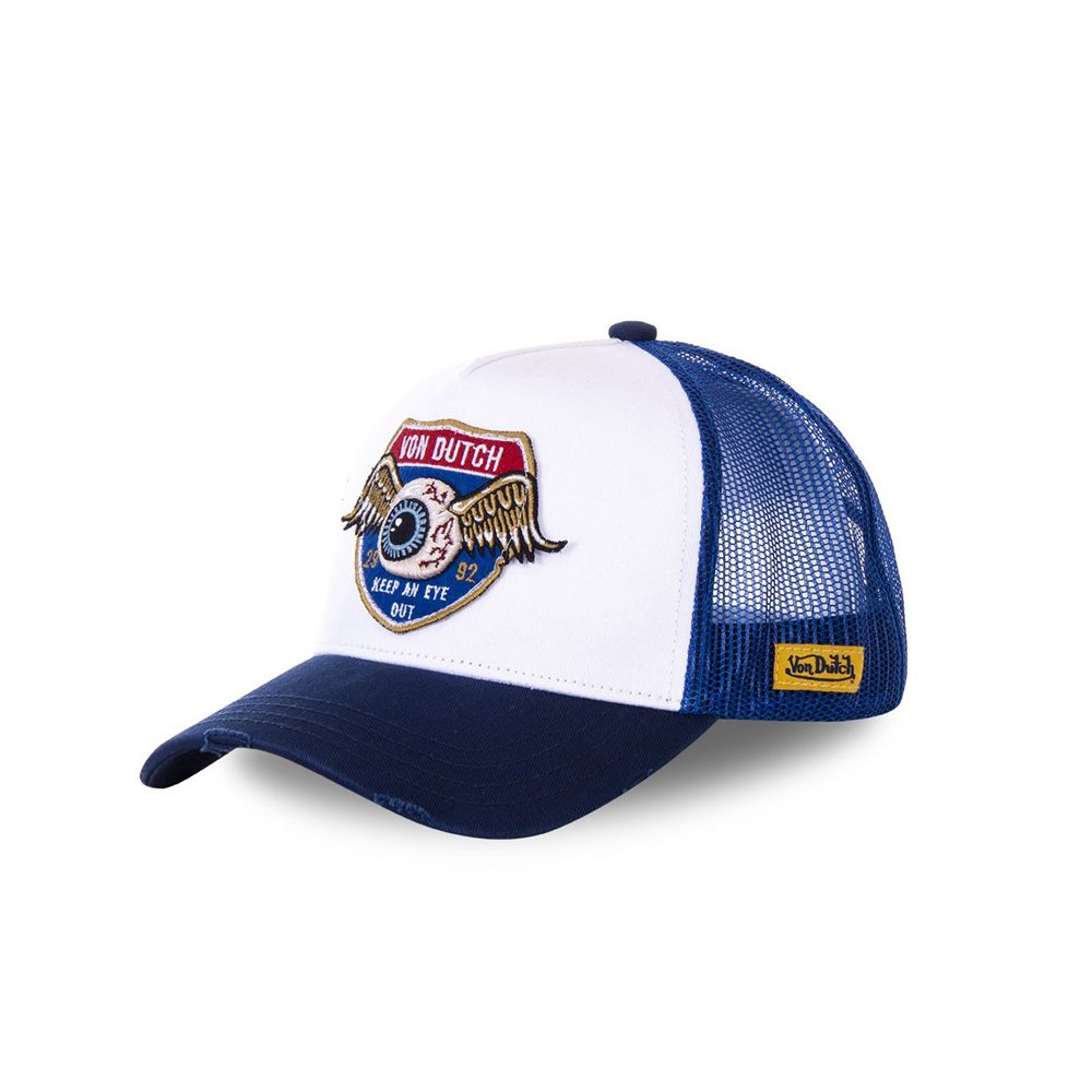 Von Dutch Baseball High Mesh Cap White / Blue | US-WLYZMI421