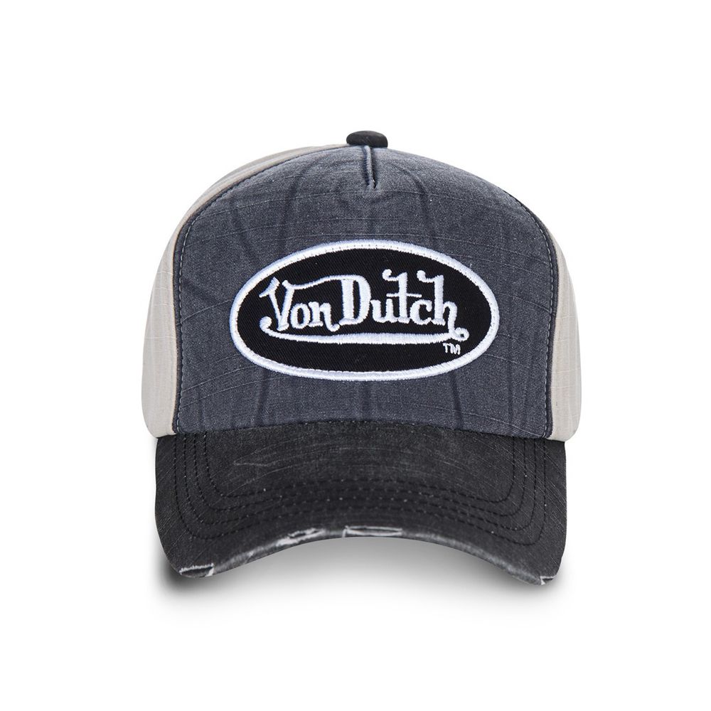 Von Dutch Baseball Jack Number 7 Cap Blue / Black / Grey | US-DHUKXM254