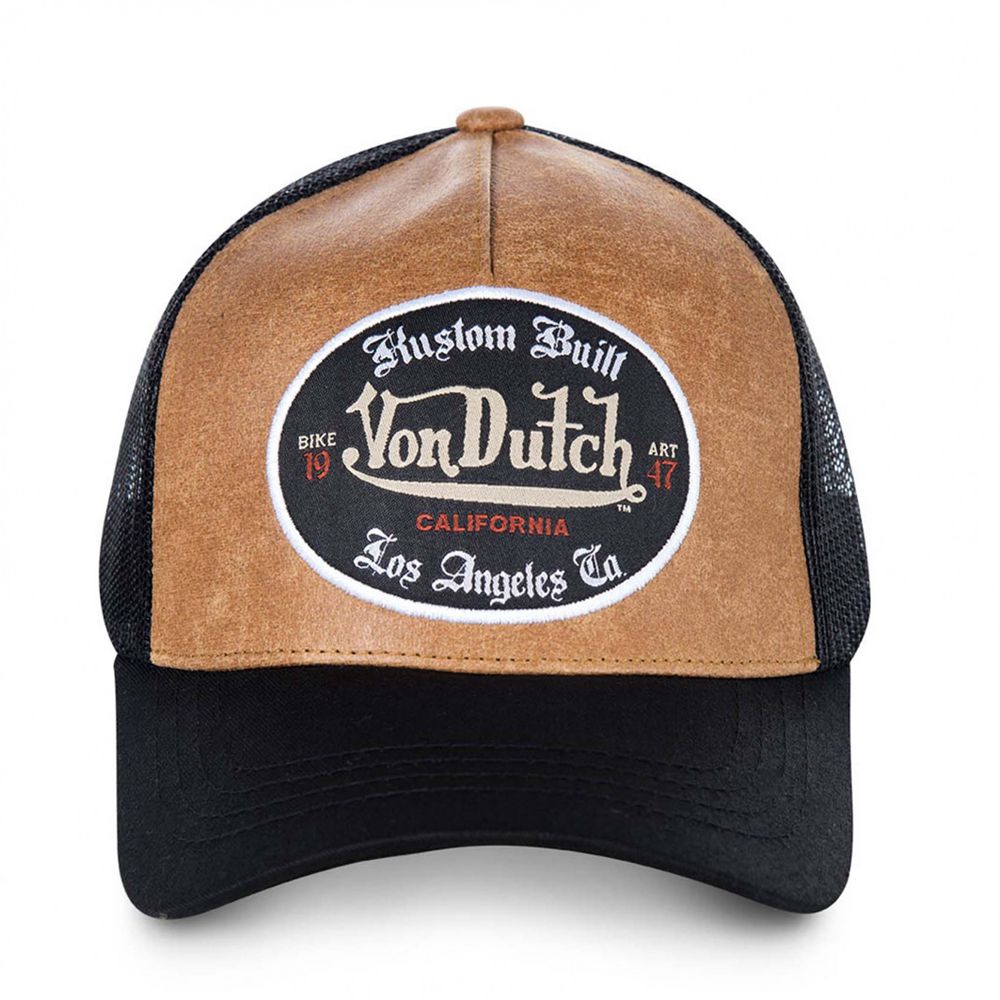 Von Dutch Baseball Mesh Cap Brown | US-QVDIXK643