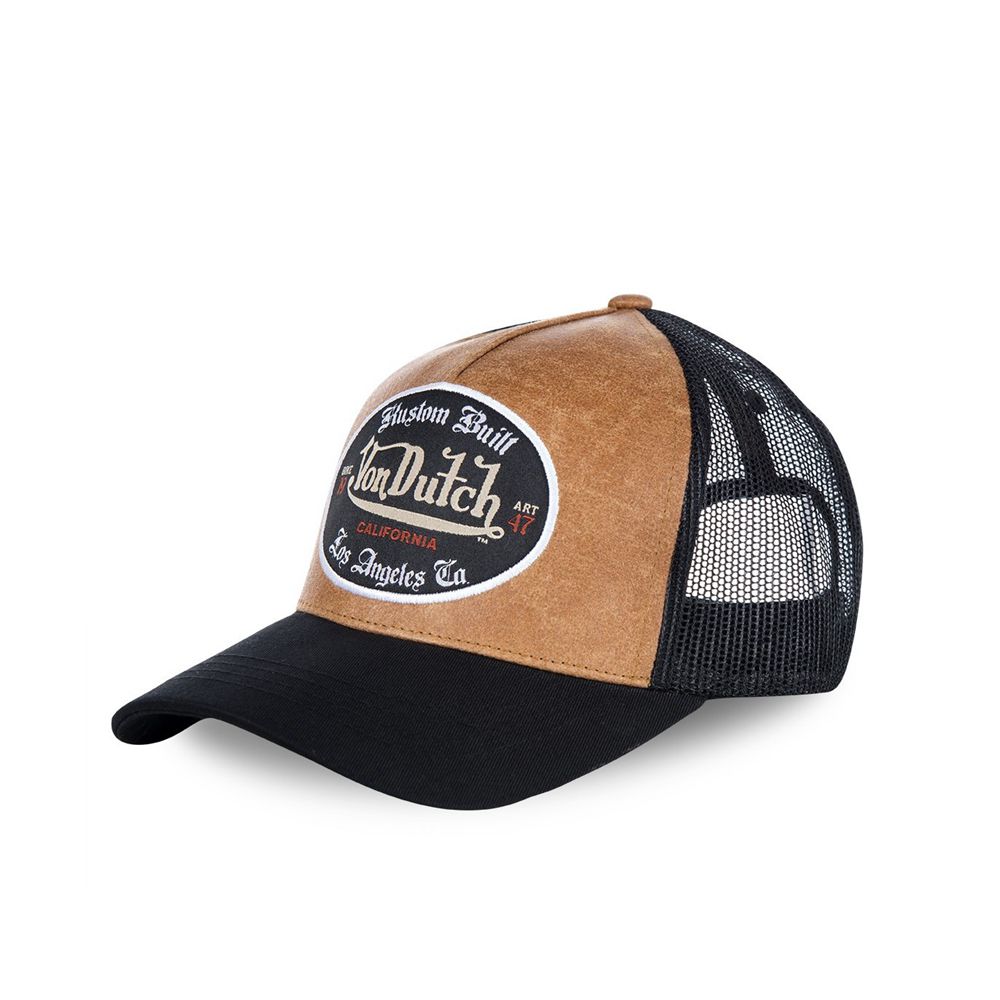 Von Dutch Baseball Mesh Cap Brown | US-QVDIXK643