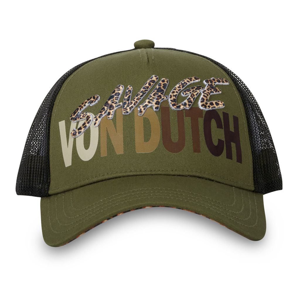 Von Dutch Baseball Snapback Savage Cap Khaki / Brown / Black | US-YGVIQR542