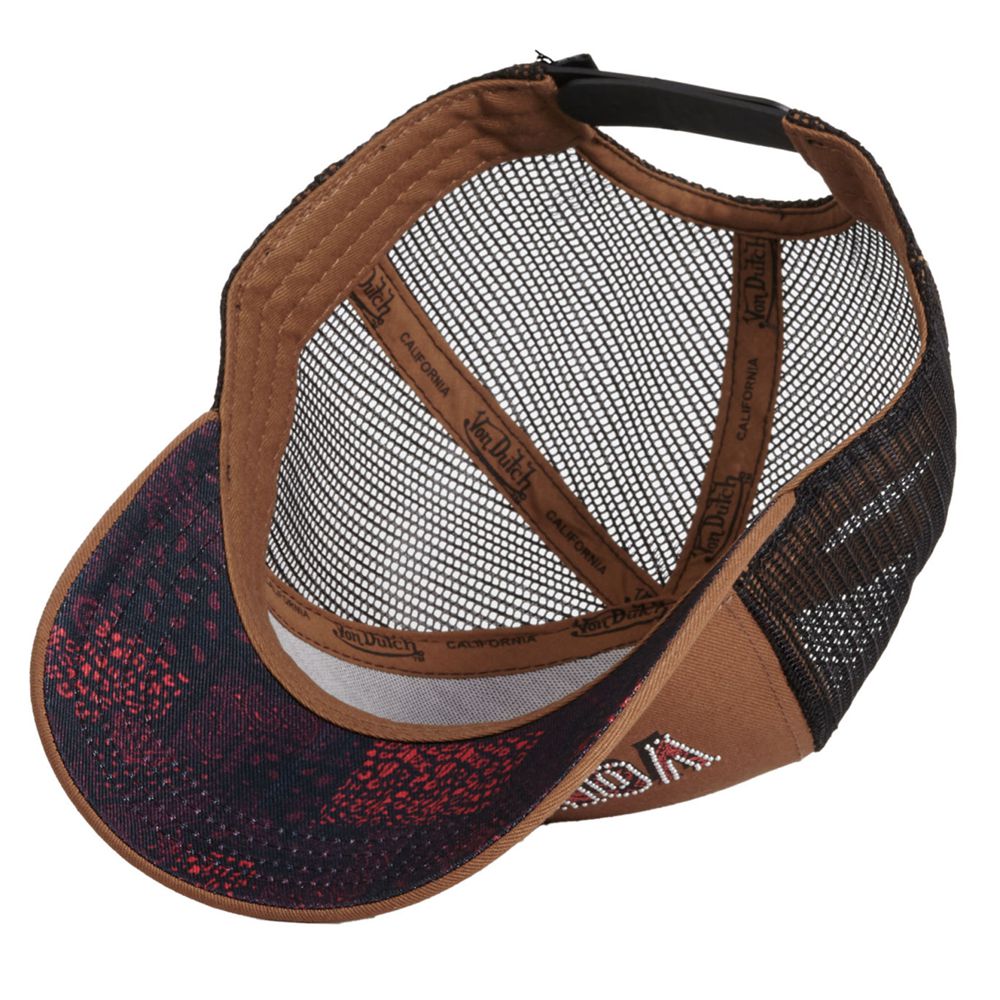 Von Dutch Baseball Snapback Stud Closure Cap Brown / Black / Red | US-NDYLKB417