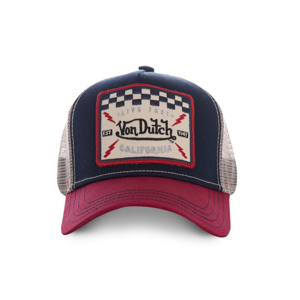 Von Dutch Baseball Square Cap Navy / Red | US-EZIQSW781