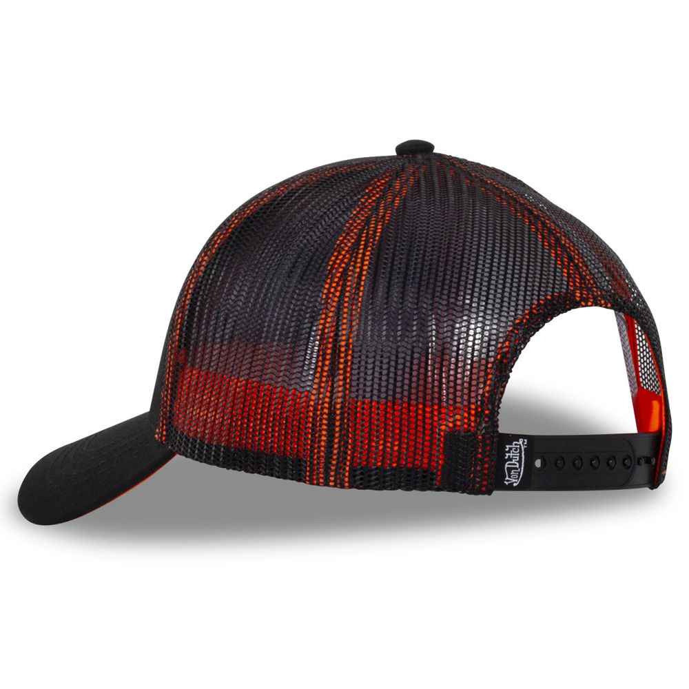 Von Dutch Baseball With Dom Net Cap Black / Orange | US-UWYTCV716