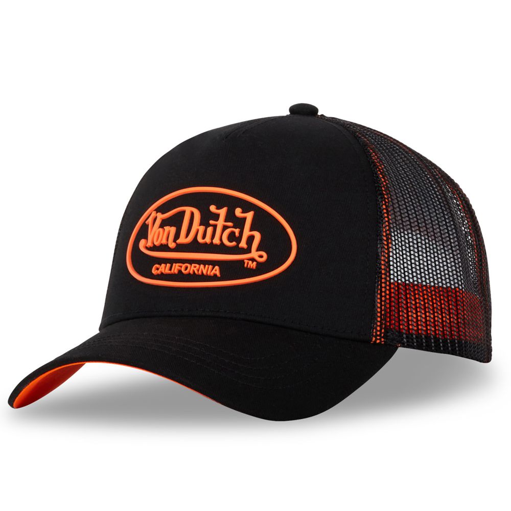 Von Dutch Baseball With Dom Net Cap Black / Orange | US-UWYTCV716