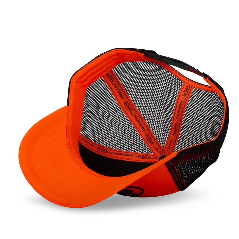 Von Dutch Baseball With Neon Net Cap Orange / Black | US-MCXWEU215