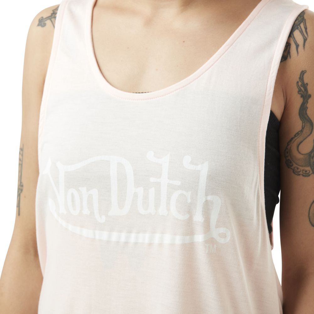 Von Dutch Basic Loose With Front Logo Women Tank Top Rose | US-CWSDLQ826