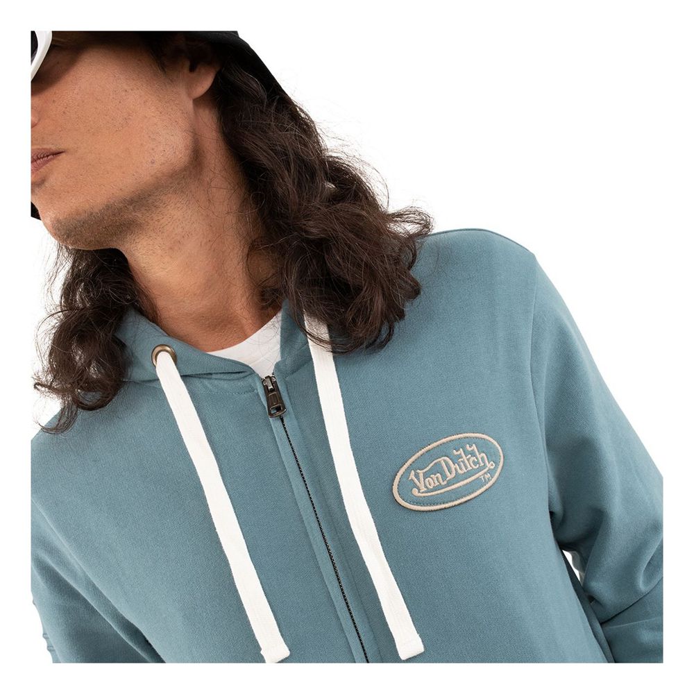 Von Dutch Camp Cotton Fleece Zip Men Hoodie Blue | US-ZKSTOY683