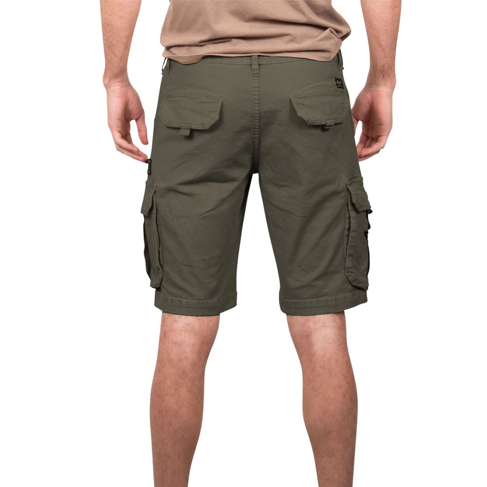 Von Dutch Cargo Canvas Cotton Bermuda Men Shorts Khaki | US-KPCUTF208