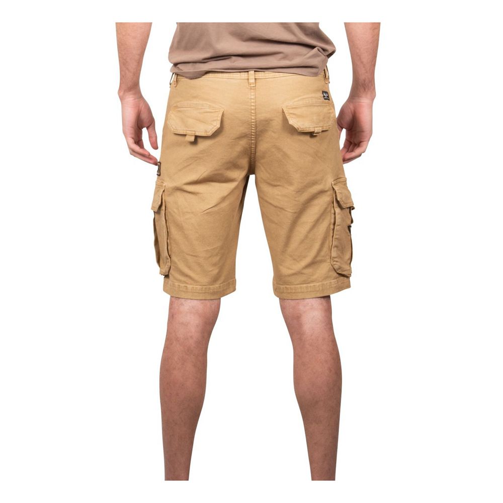 Von Dutch Cargo Canvas Cotton Bermuda Men Shorts Brown | US-QNXDGA147