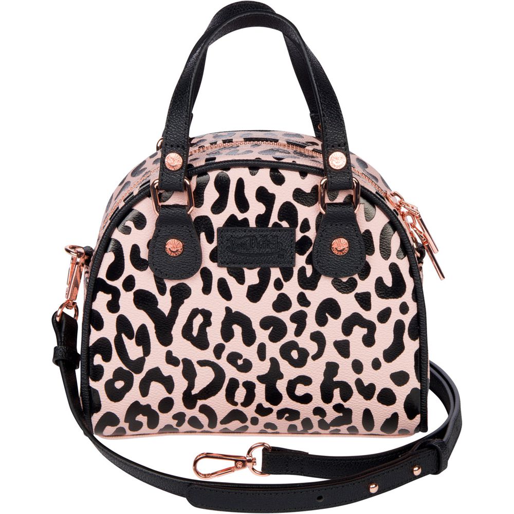 Von Dutch Cheetah Small Women Bowling Bag Rose | US-UDGJOI876