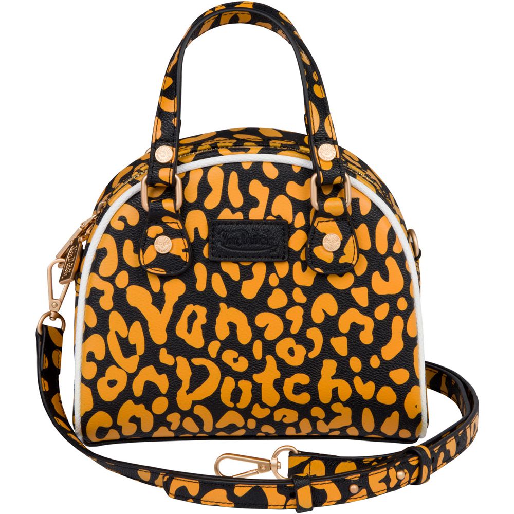 Von Dutch Cheetah Small Women Bowling Bag Orange | US-LYWPOR423