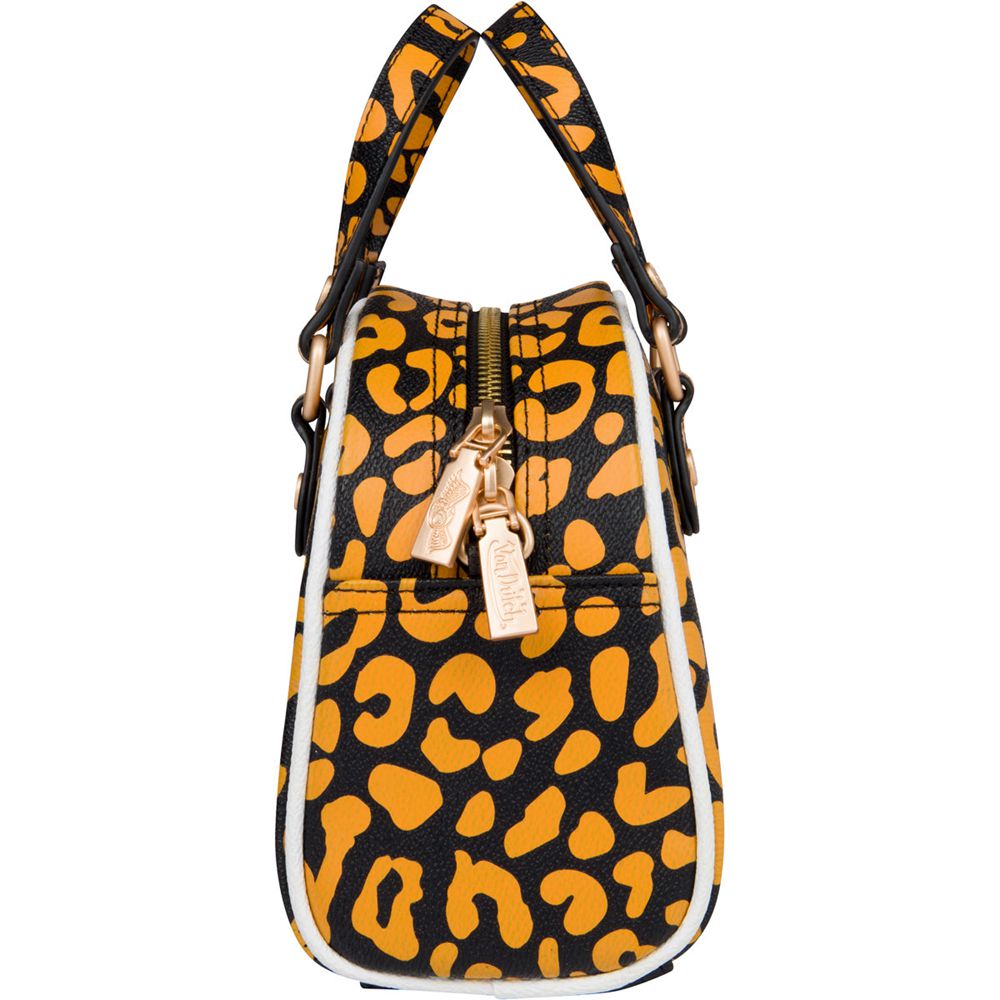 Von Dutch Cheetah Small Women Bowling Bag Orange | US-LYWPOR423