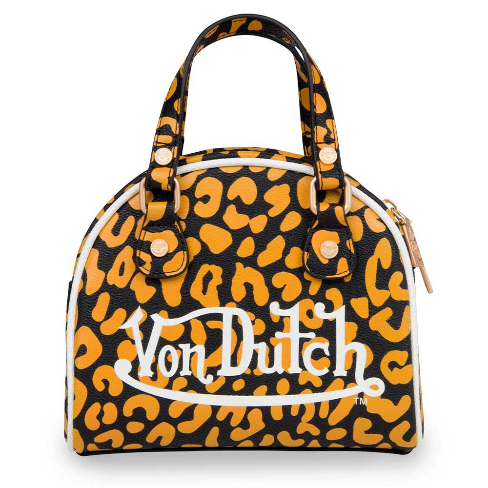 Von Dutch Cheetah Small Women Bowling Bag Orange | US-LYWPOR423