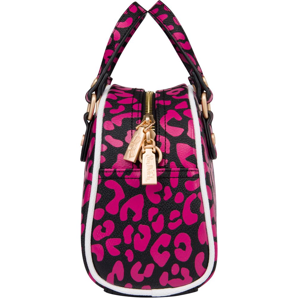 Von Dutch Cheetah Small Women Bowling Bag Pink | US-TMHFQZ841